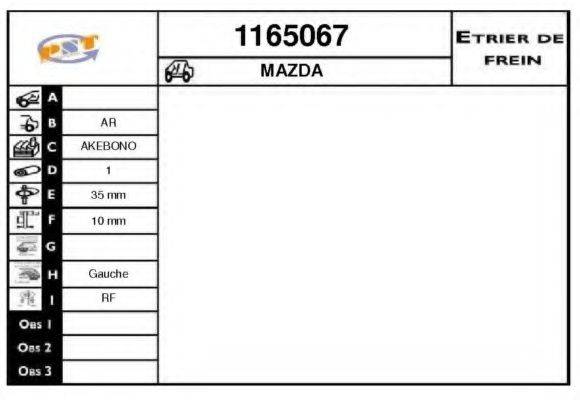 MAZDA 359726990 Гальмівний супорт