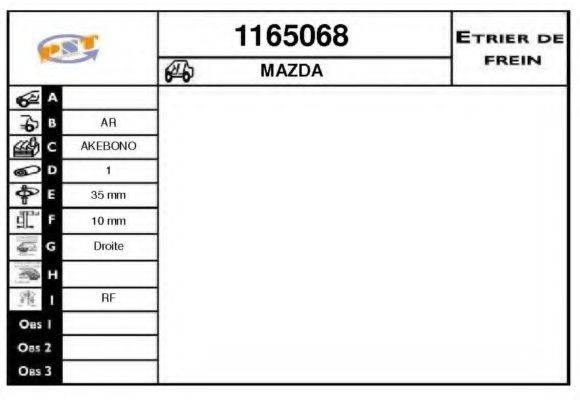 MAZDA 359726980 Гальмівний супорт