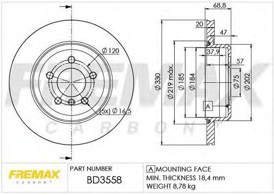 FREMAX BD3558 гальмівний диск