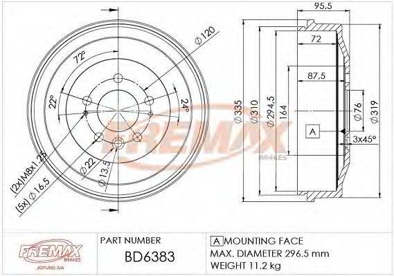 FREMAX BD6383 Гальмівний барабан