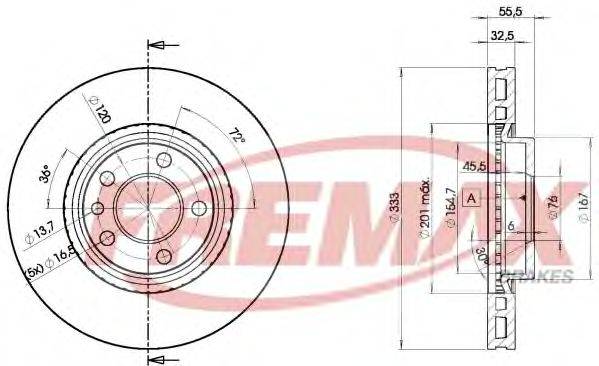 FREMAX BD3020 гальмівний диск