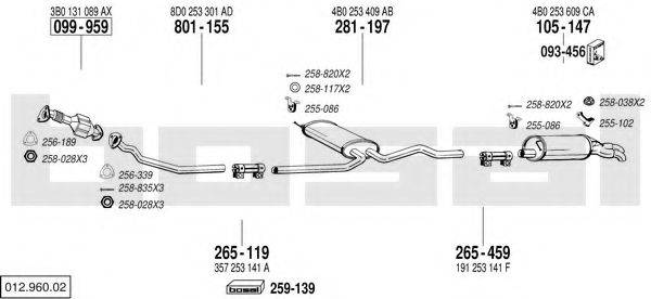 BOSAL 01296002 Система випуску ОГ