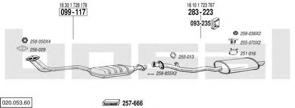 BOSAL 02005360 Система випуску ОГ