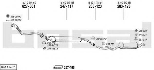 BOSAL 02011451 Система випуску ОГ