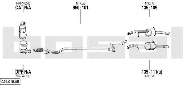 BOSAL 02401505 Система випуску ОГ