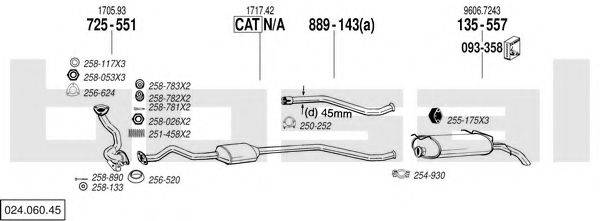 BOSAL 02406045 Система випуску ОГ