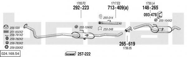 BOSAL 02416954 Система випуску ОГ