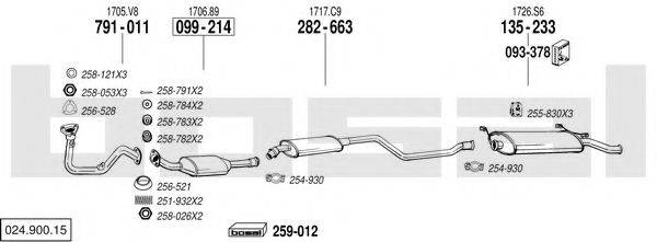 BOSAL 02490015 Система випуску ОГ