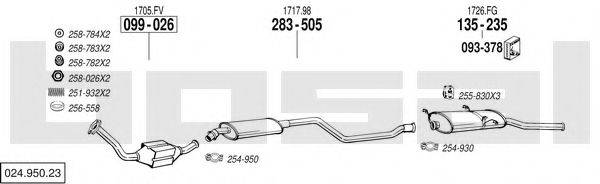 BOSAL 02495023 Система випуску ОГ