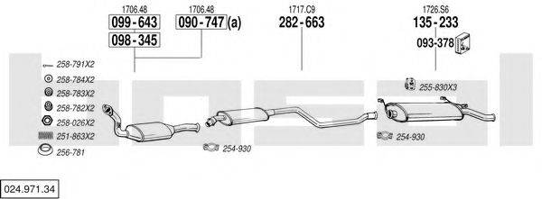 BOSAL 02497134 Система випуску ОГ