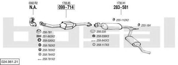 BOSAL 02498121 Система випуску ОГ