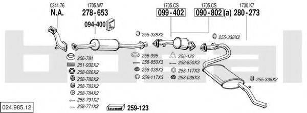 BOSAL 02498512 Система випуску ОГ