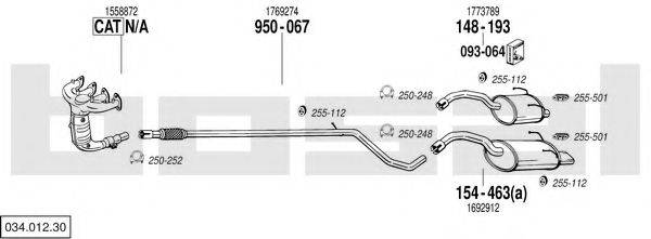 BOSAL 03401230 Система випуску ОГ