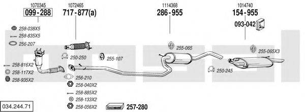 BOSAL 03424471 Система випуску ОГ