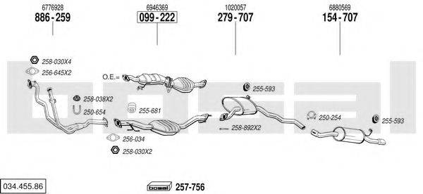 BOSAL 03445586 Система випуску ОГ