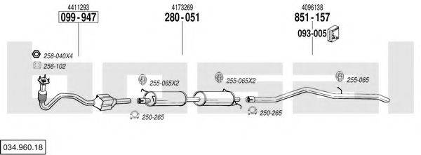 BOSAL 03496018 Система випуску ОГ