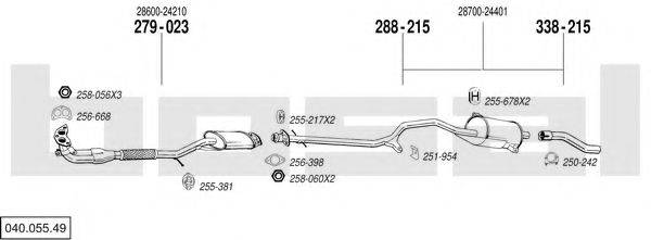 BOSAL 04005549 Система випуску ОГ