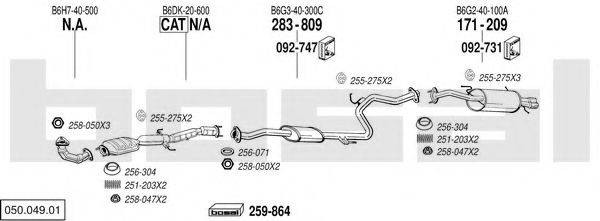 BOSAL 05004901 Система випуску ОГ