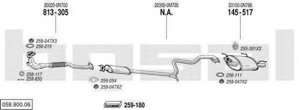 BOSAL 05890006 Система випуску ОГ