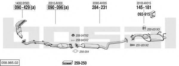 BOSAL 05898502 Система випуску ОГ