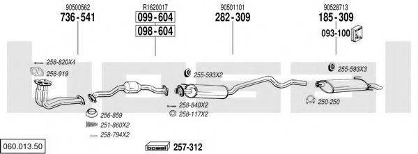 BOSAL 06001350 Система випуску ОГ