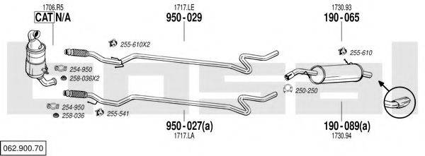 BOSAL 06290070 Система випуску ОГ