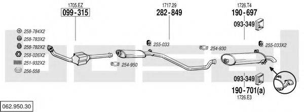 BOSAL 06295030 Система випуску ОГ