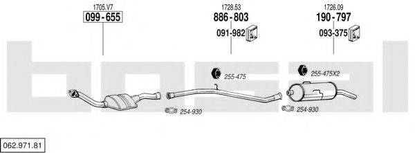 BOSAL 06297181 Система випуску ОГ