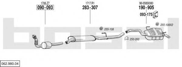 BOSAL 06298004 Система випуску ОГ