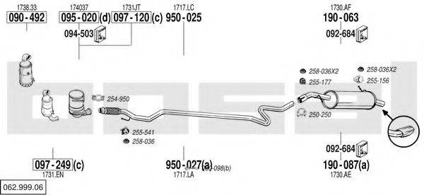 BOSAL 06299906 Система випуску ОГ