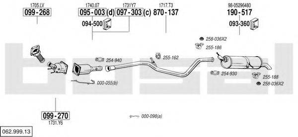 BOSAL 06299913 Система випуску ОГ