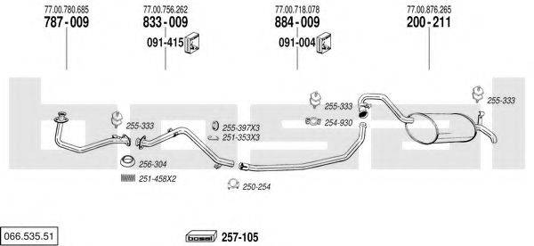 BOSAL 06653551 Система випуску ОГ