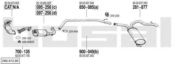 BOSAL 06691285 Система випуску ОГ