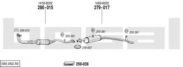 BOSAL 08006250 Система випуску ОГ