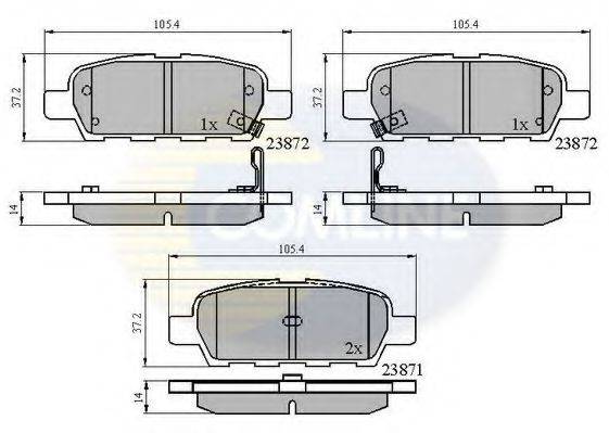 COMLINE CBP3912 Комплект гальмівних колодок, дискове гальмо