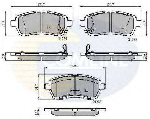 COMLINE CBP31620 Комплект гальмівних колодок, дискове гальмо