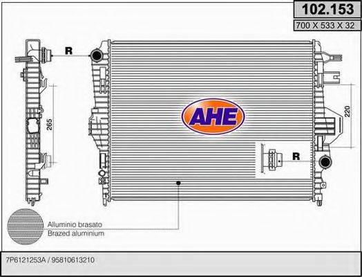 AHE 102153 Радіатор, охолодження двигуна