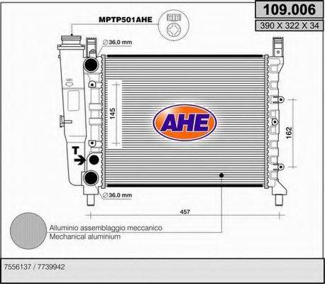 AHE 109006 Радіатор, охолодження двигуна