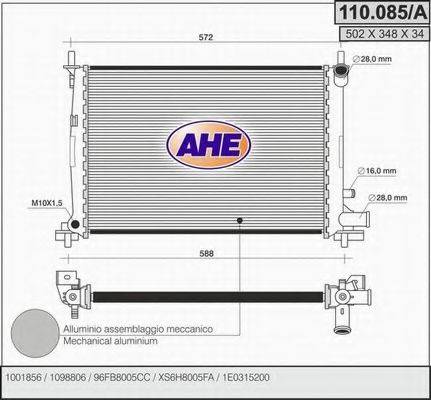 AHE 110085A Радіатор, охолодження двигуна