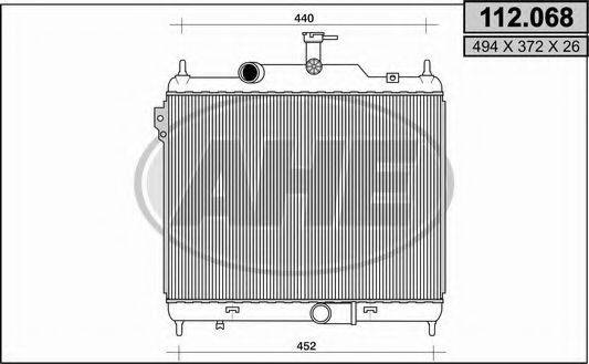 AHE 112068 Радіатор, охолодження двигуна