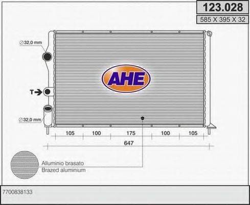 AHE 123028 Радіатор, охолодження двигуна