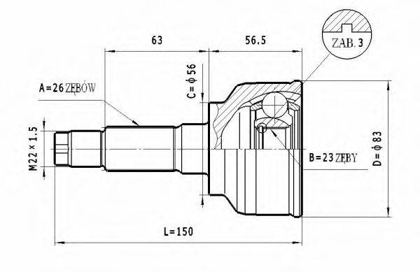 STATIM C469 Шарнірний комплект, приводний вал