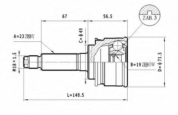 STATIM C631 Шарнірний комплект, приводний вал