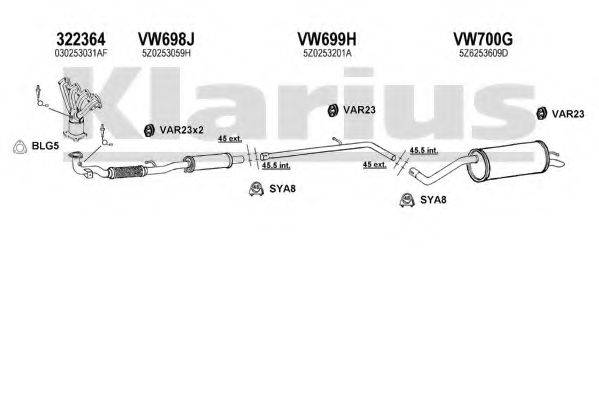 KLARIUS 931675U Система випуску ОГ