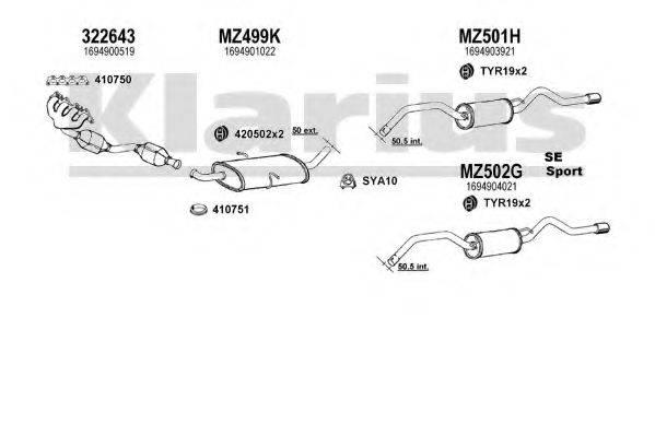 KLARIUS 600615U Система випуску ОГ