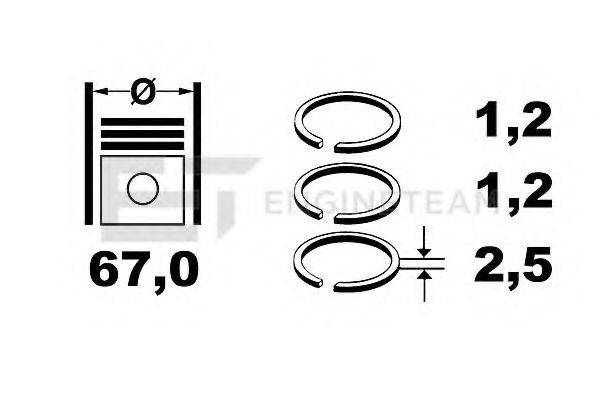 ET ENGINETEAM R4001300 Комплект поршневих кілець