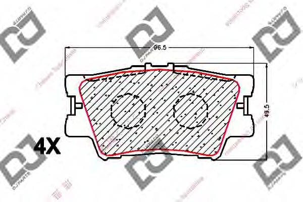 DJ PARTS BP1638 Комплект гальмівних колодок, дискове гальмо