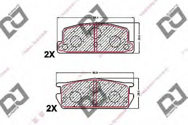 DJ PARTS BP1658 Комплект гальмівних колодок, дискове гальмо