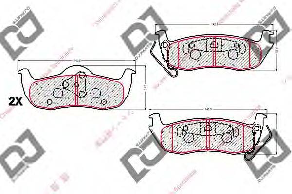 DJ PARTS BP2027 Комплект гальмівних колодок, дискове гальмо