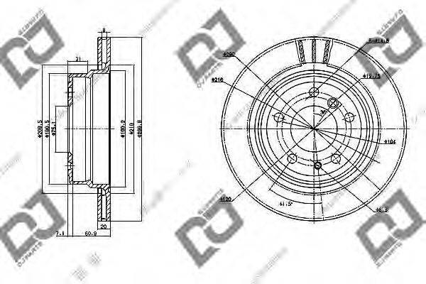 DJ PARTS BD1161 гальмівний диск